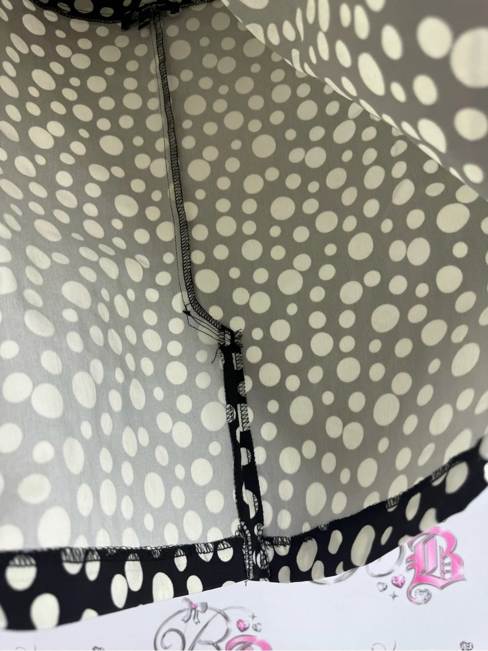 Lily Morgan skirt pencil dotted white black Polka Dot Black Pencil Skirt - Picture 4 of 12